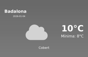 El temps avui 4 de Gener de 2026 a Badalona segons l’AEMET