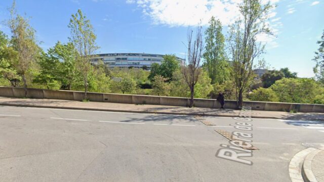 Imatge del carrer de Ferrer Bassa amb la Riera Canyadó (Badalona)